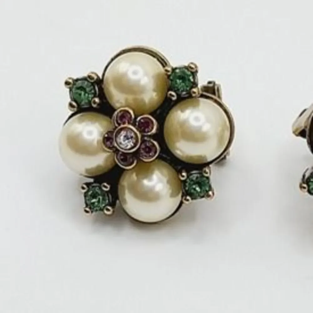 Heidi Daus Faux Pearl and Crystal Earrings - Picture 4 of 6